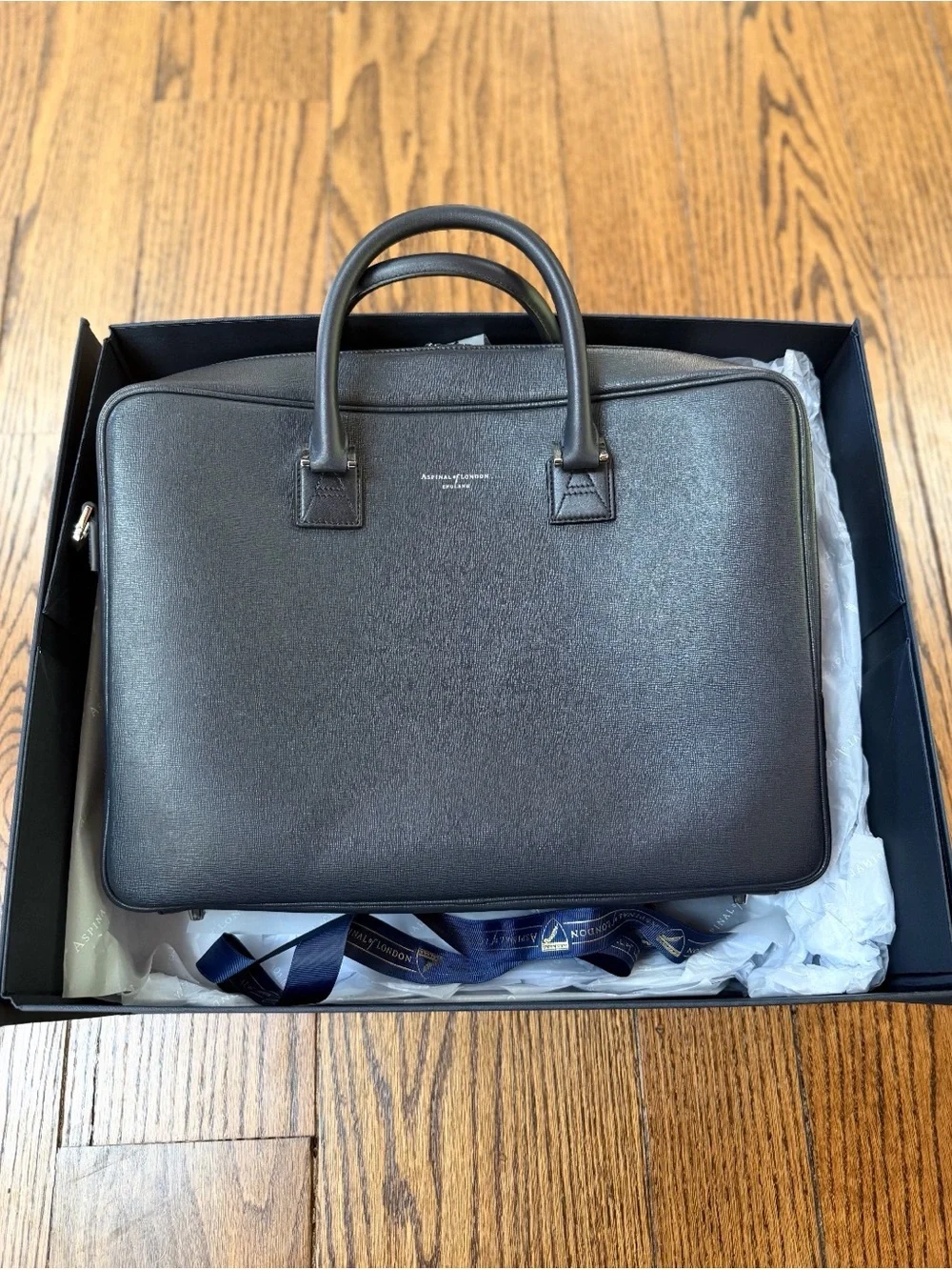 Aspinal of London Black Laptop Bag